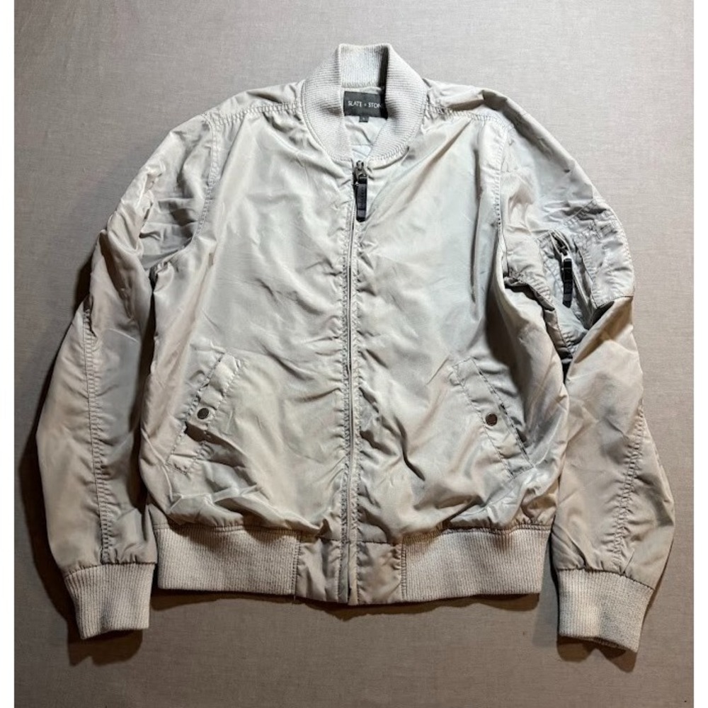 Slate & Stone Jacket Adult Large Full Zip Gray Pocketed Windbreaker Coat Mens.‎